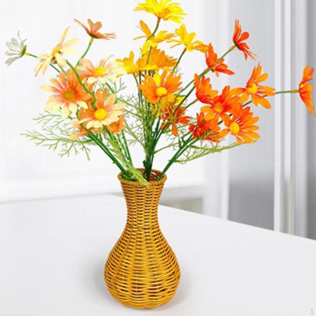 Woven Flower Vase Boho Tabletop Lightweight Plant Holder Floral Arrangement for Indoor Desktop