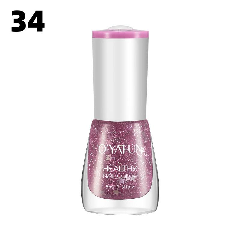 Nail Polish Can Be Peeled Off Without Baking, Quick Drying, Healthy Nude Color Sequins Nail Art Set, Can Be Peeled Off and Protected Nail Polish