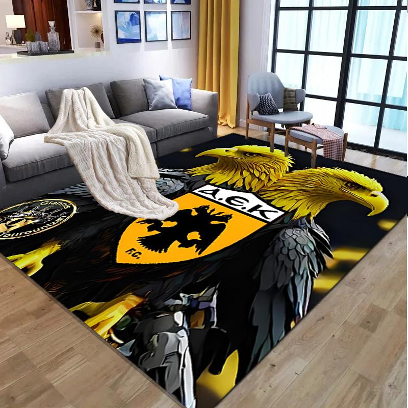AEK Athens FC Pattern Rug, Indoor/Outdoor Mat, for Picnic, Gameroom, Bedroom, Office, Living Room, Home Decor Carpet, Birthday Gift