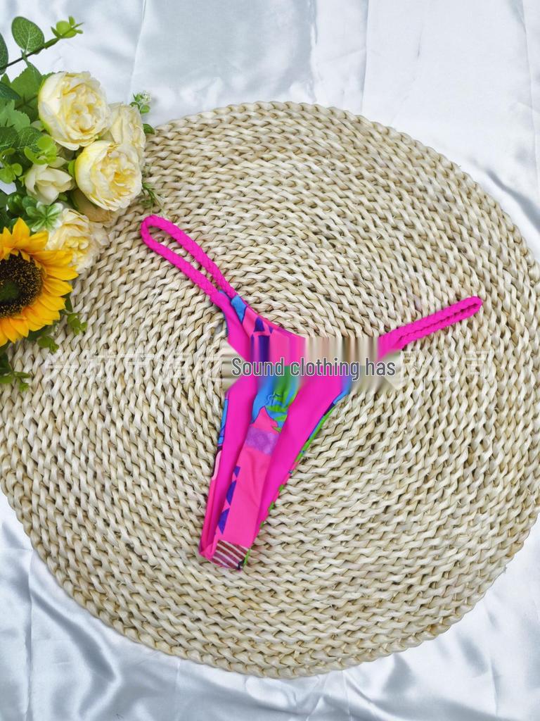 European & American New Braided Triangle Thong Bikini Set