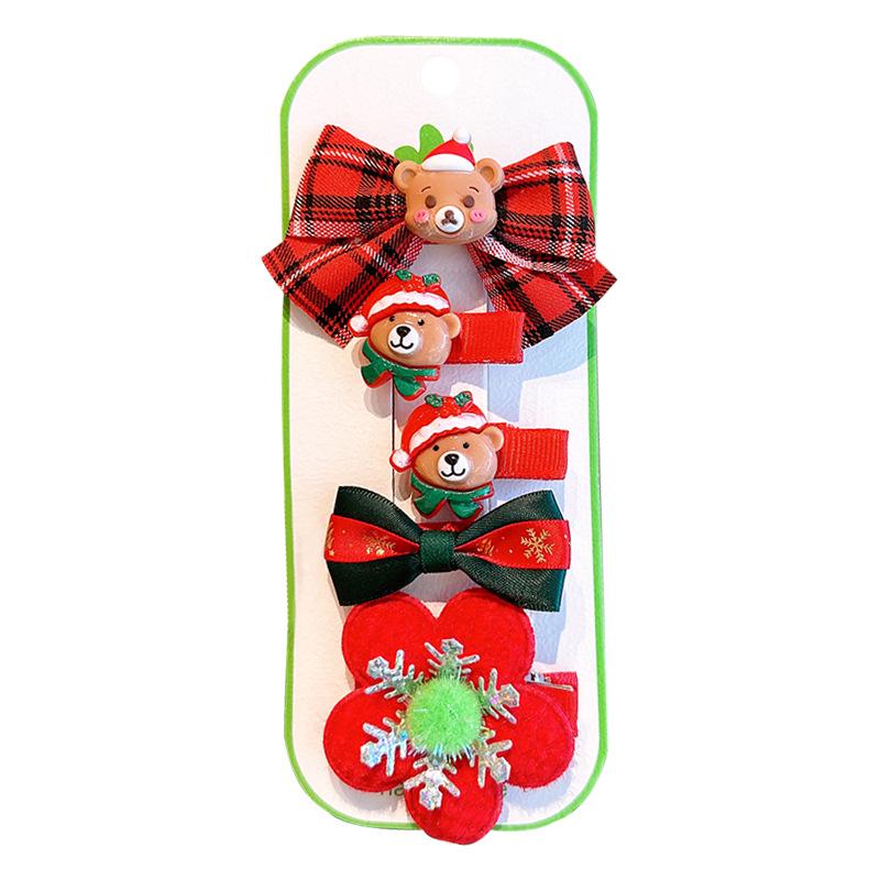 Weihnachten Weihnachtsmann Plüsch Haarspangen für Mädchen - Niedliche Pony- & Seitenklammern
