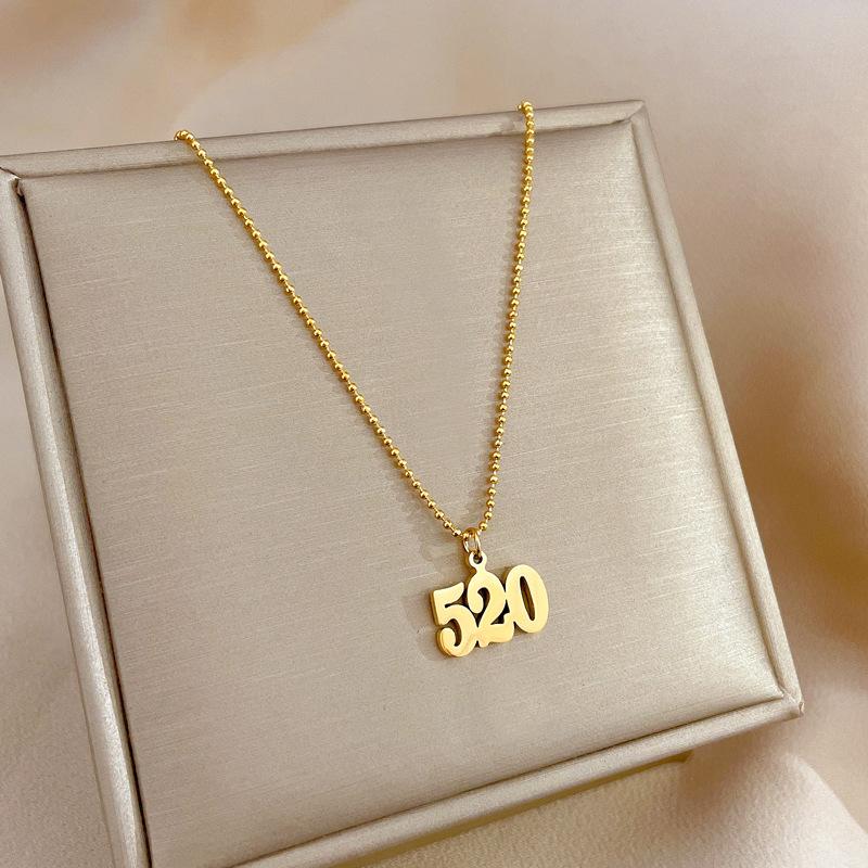 

Digital 520 Simple Wind Furnace Real Gold Necklace Female Clavicle Chain Accessories