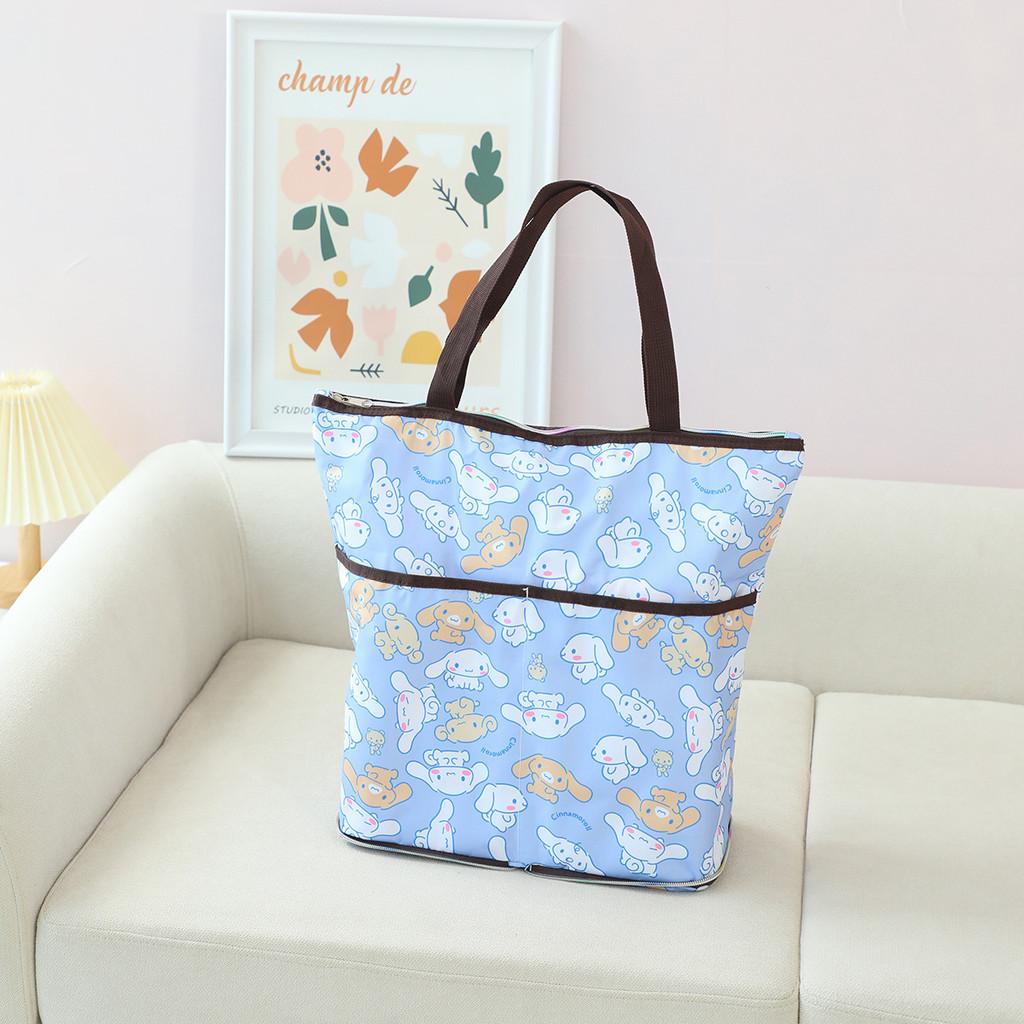 

Большая мультяшная сумка через плечо Pochacco большой вместимости, многофункциональная экологичная хозяйственная сумка WhiteYellow