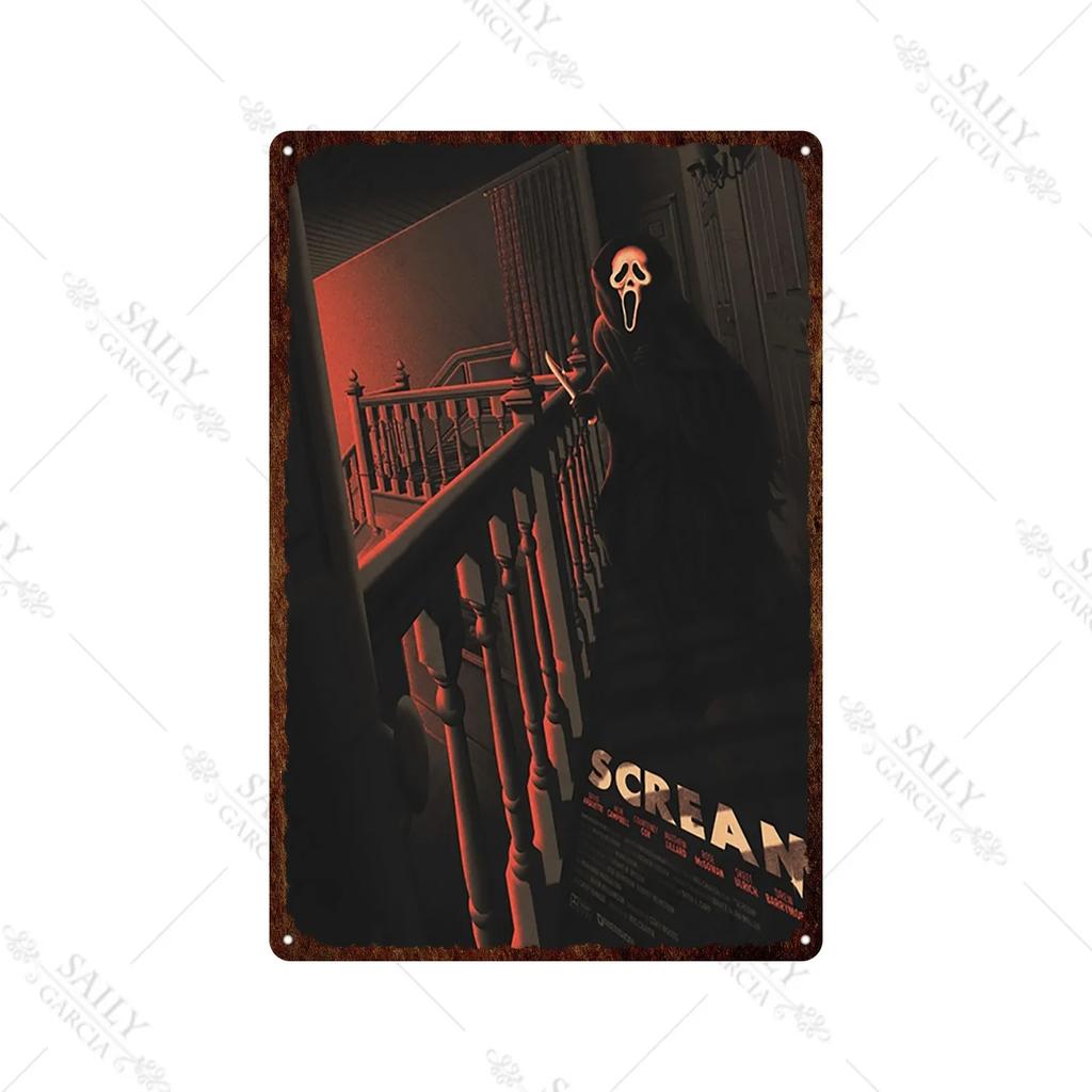 Scream Dead Horror Film Metal Tin Sign Posters Movies American Wall Art Metal Plates Man Cave Pub Bar Sign Metal Decor Plaques