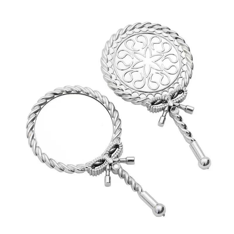 

Mini Portable Makeup Mirror with Small Handle for Home Use