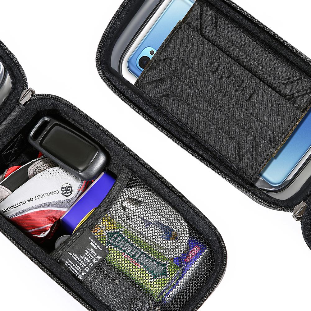 1L Bike Phone Handlebar Bag with Quick Release Sun Visor Bike Frame Bag Reflective Bicycle Front Frame Bag Road Bike Accessories