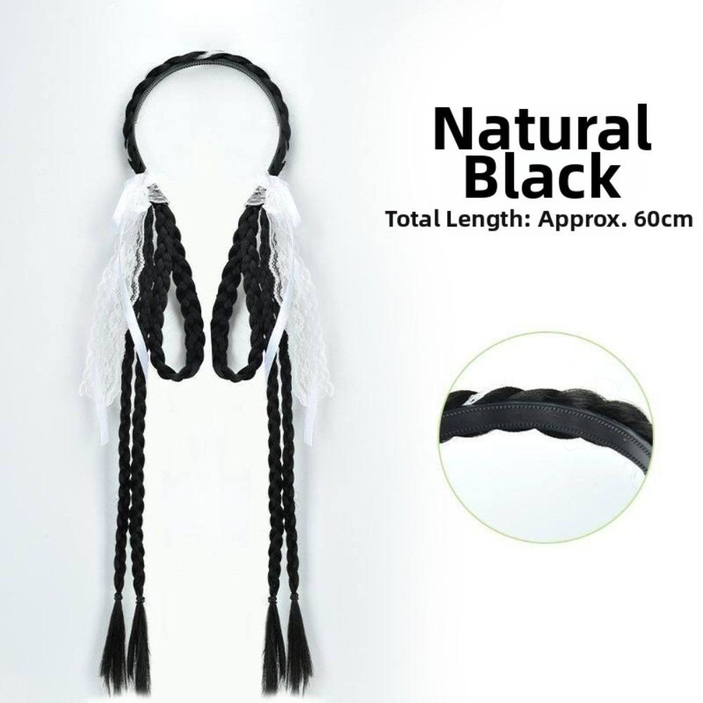 Synthetic Bunny Ear Headband Ponytail Ballet Style Long Pony Tail Hairpieces  Cosplay