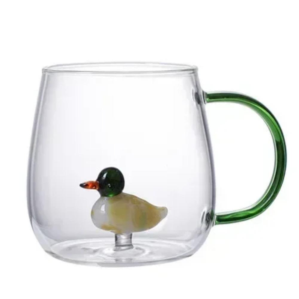 Cartoon Animal Shape Glass Home Cute High Borosilicate Glass Single Layer Cup Living Room with Guests Juice Cold Drink Cup