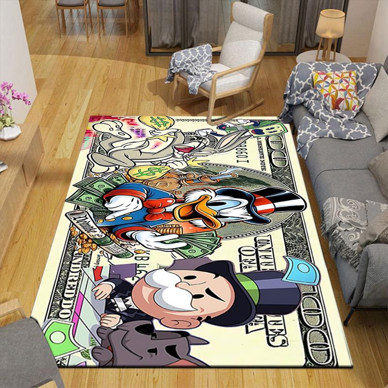 1Pc Money Cartoons Rug, Office Carpet Indoor Outdoor Doormat, Non-Slip, Comfortable, Living, Christmas Halloween, Xmas Gift S1939