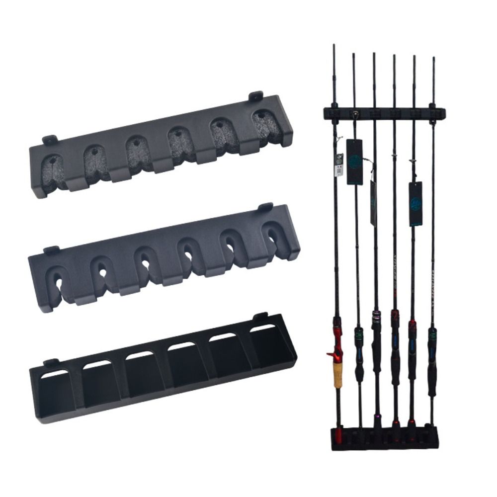 Wall Mount Fishing Rod Display Stand 6 Hole Fishing Pole Storage Rack  Fishermen