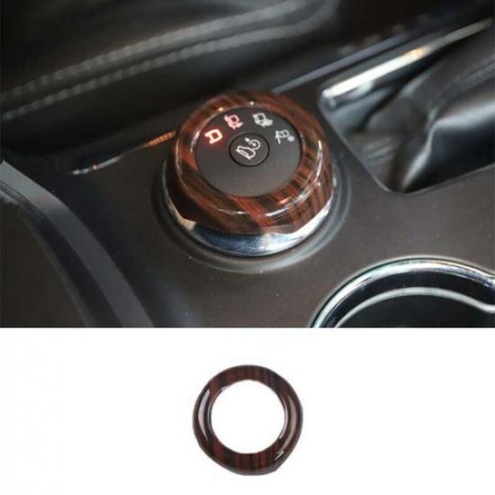Fit For Ford Explorer 2011- Driving Mode Switch Button Wood Grain Cover Ring