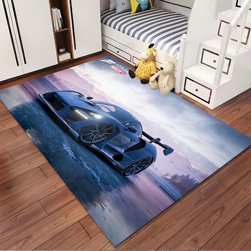 Forza Horizon 4 Sports Car Design Rug Non-slip rug suitable for living room and bedroom sofas.