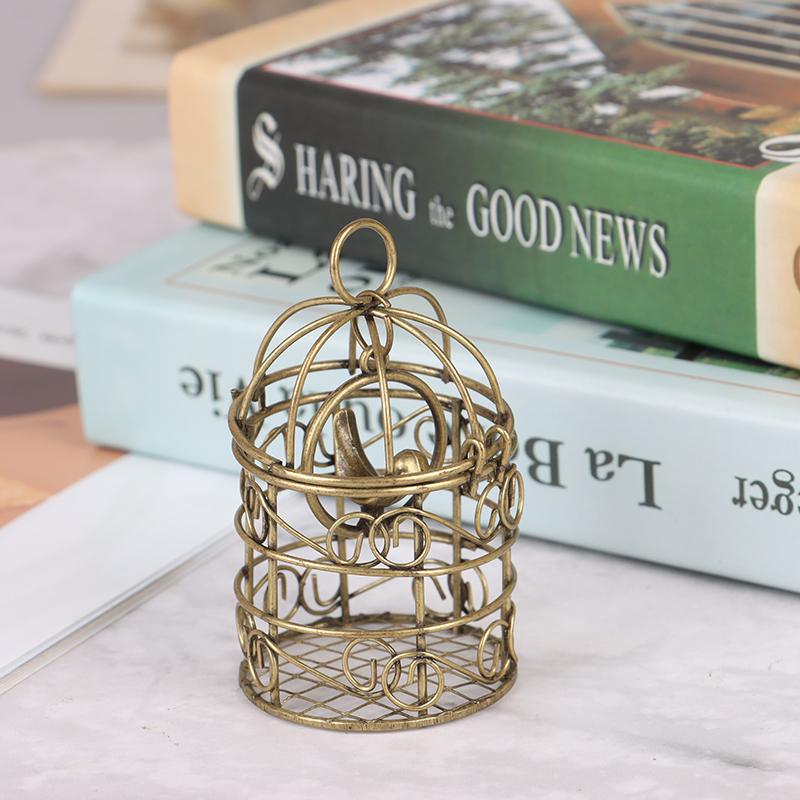 1:12 Dollhouse Miniature Furniture Metal Bird Cage For Dollhouse Decor Birdcage Size: 73mm*45mm