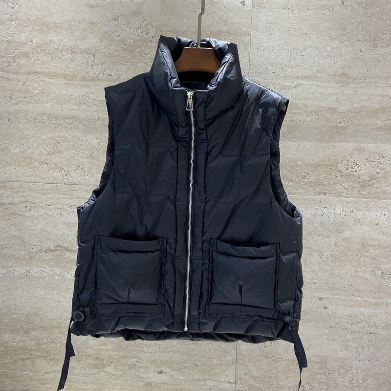 White duck down jacket, vest women's short models, new models, slim-fit temperament, warm vest, fashion coat tide