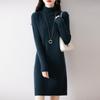 Women Sweater Dress 100% Wool MODERN NEW SAGA Turtleneck Knit Long Pullover Winter Jumpers Wool Long Dress Female
