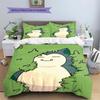 3Pcs Snorlax Bedding Set Kawaii Pokemon Printed Duvet Cover Soft Comfortable Bedroom Decoration