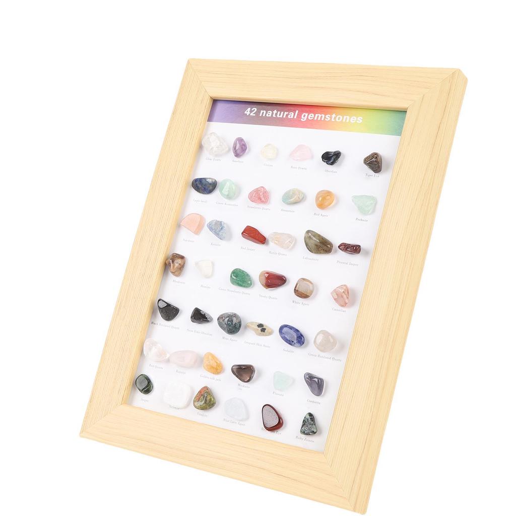 Rocks Collection Set 42 Types Multlfunctional Geography Gemstones and Crystals Set for Education
