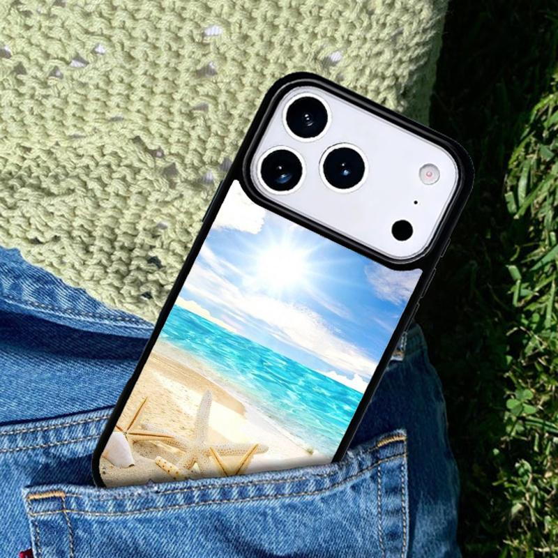 Seashells Sea Star Phone Case For iPhone 17 AIR 16 Pro Max 15 14 Pro 11 12 13 Shockproof Silicone Cover