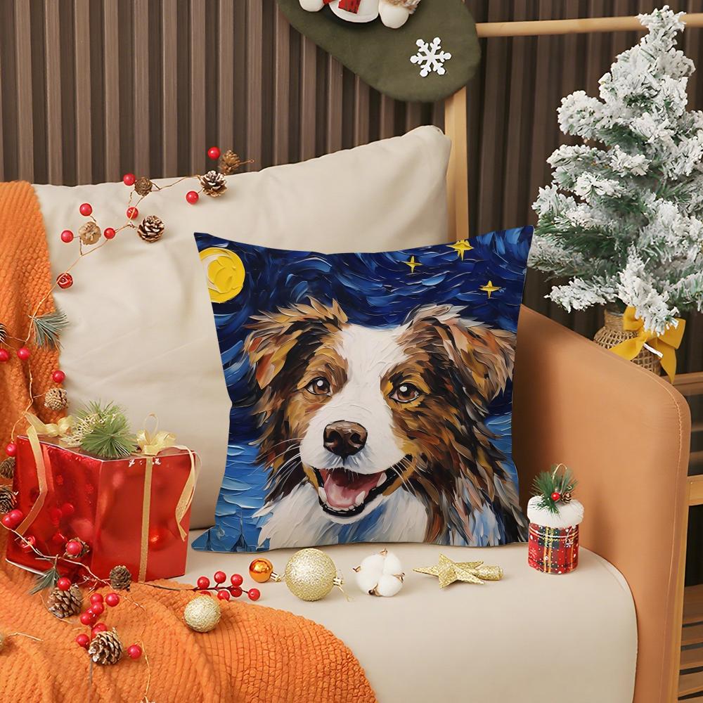 Creative Cute Starry Sky Puppy Pillow Case Printing Pillowcase Living Room Sofa Cushion Cover Bedroom Room Decor