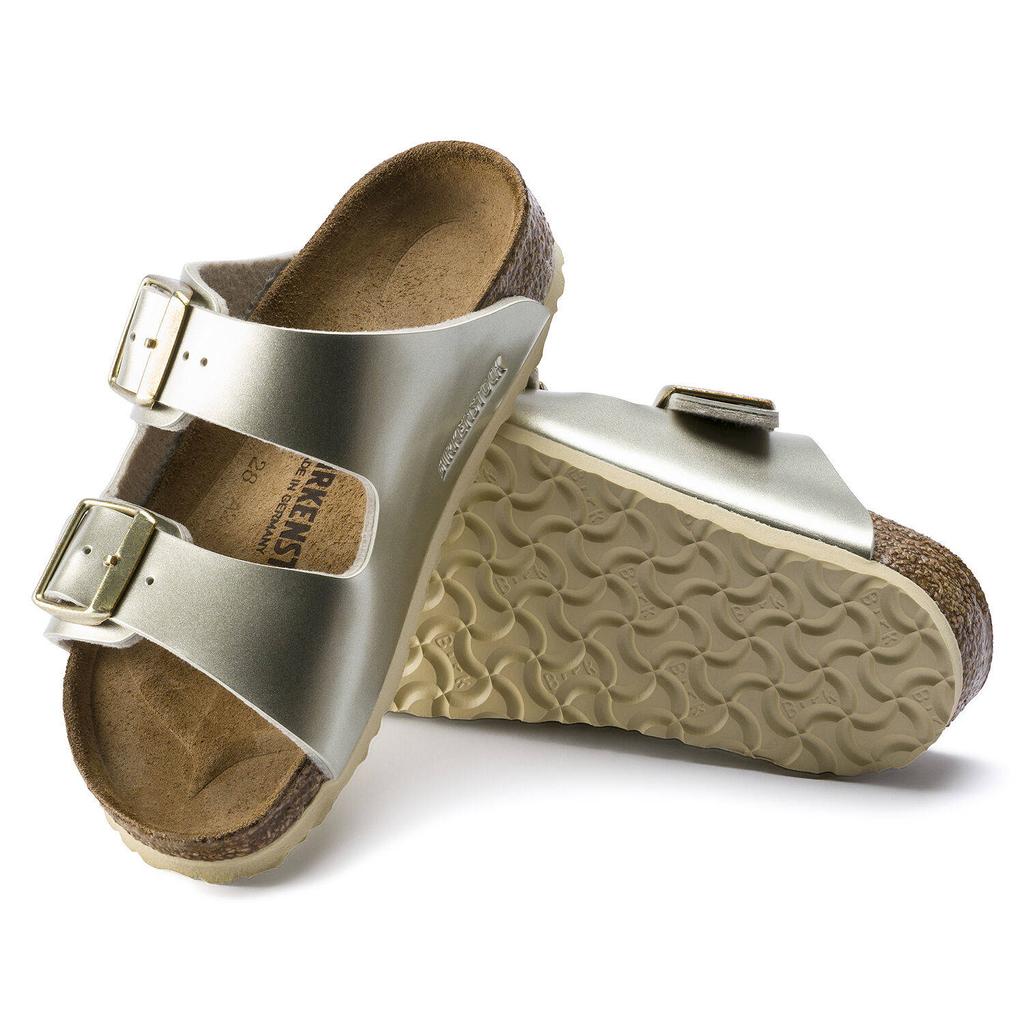 Girls' Birkenstock Arizona Kids Birko-Flor Electric Metallic Gold Narrow (1014841)