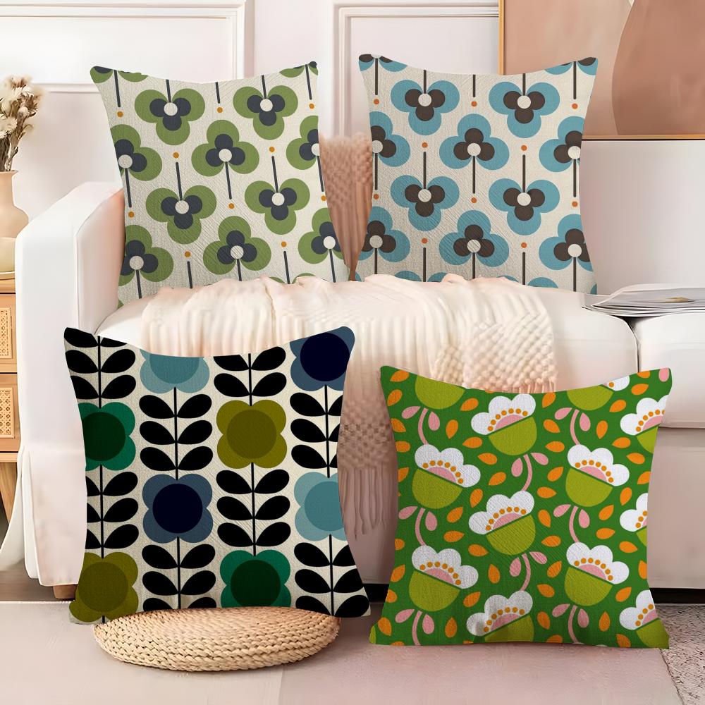 O-Orla Kiely Federa Floreale Decorazione Casa Soggiorno Federe in Lino Copricuscino
