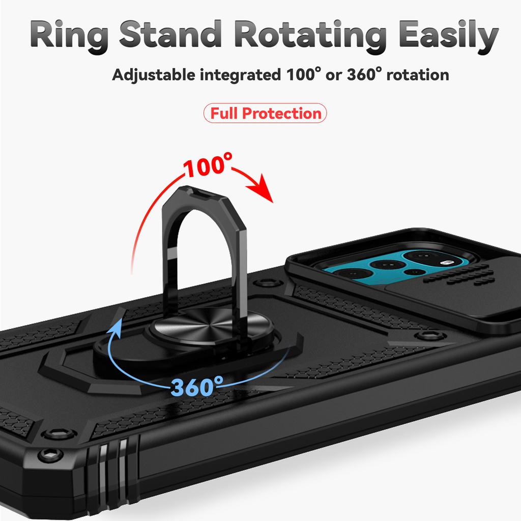 For Motorola Moto G22 Case  Magnetic Ring Shockproof Armor Phone Cases For MotoG22 G22 G 22 Slide Lens Camera Protect Cover