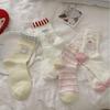 Cute Cartoon Girls' Mid-Calf Socks - Trendy Korean/Japanese Style Puppy Design for Spring & Summer