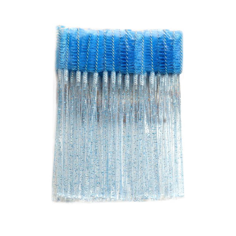 50-Pack Portable Multi-Purpose Eyelash and Eyebrow Crystal Handle Brushes