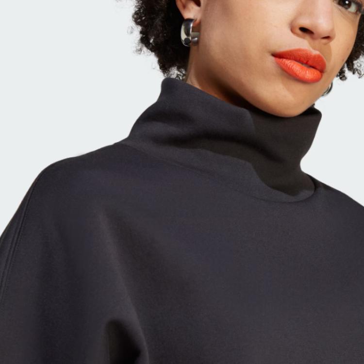 Adidas Originals Adicolor Neuclassics Sweater Three Stripes Color Block High Neck Loose Fit Sports Long Sleeve Sweatshirt Women sweater Black IM1817