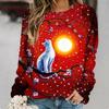 Spring and Autumn Round Neck Cute Cat Pattern 3D Printed Top Fashionable Casual Long Sleeved Women's T-shirts