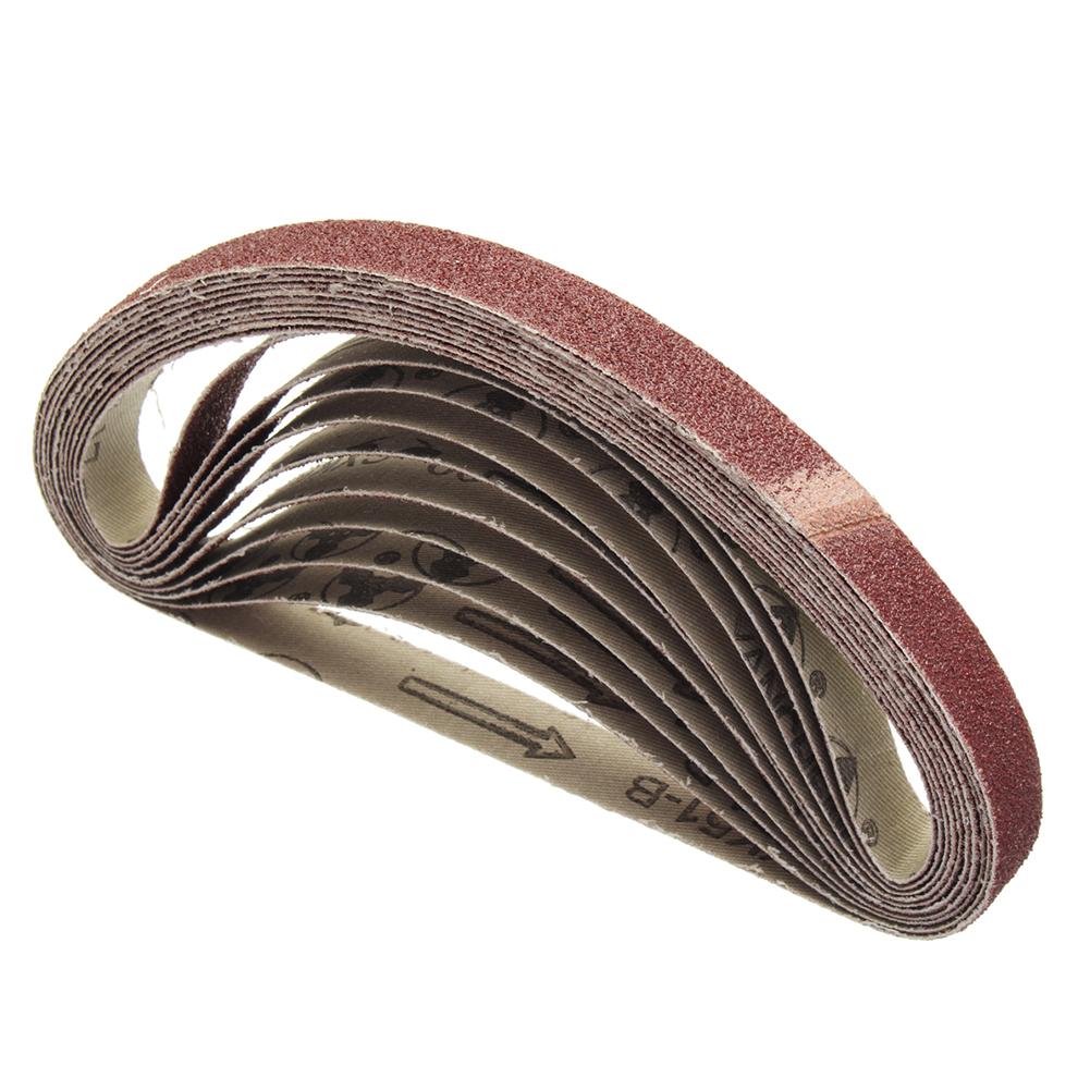 20pcs Sanding Belts 15x452mm 60 240 Grit for M10 Sander Adapter Polishing Machine Used for Wood Metal and Fabric