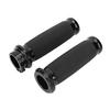 1 Pair Universal Motorcycle 25mm Handgrip Aluminum+Rubber Anti Slip Handlebar Grip Cover(Black)