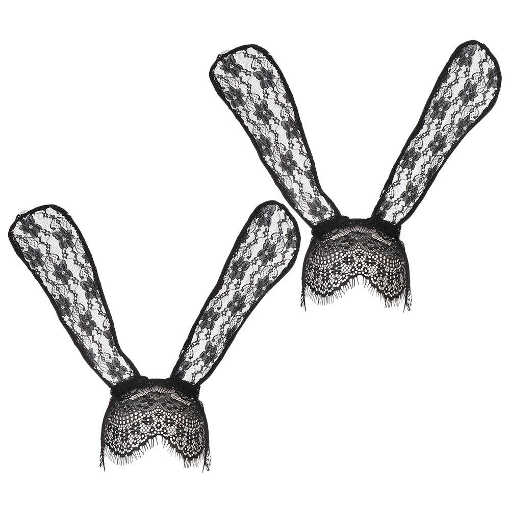 

2PCS Sexy Halloween Jewelry Findings Lace Eye Mask Costume Party Rabbit Bunny Ears Headband