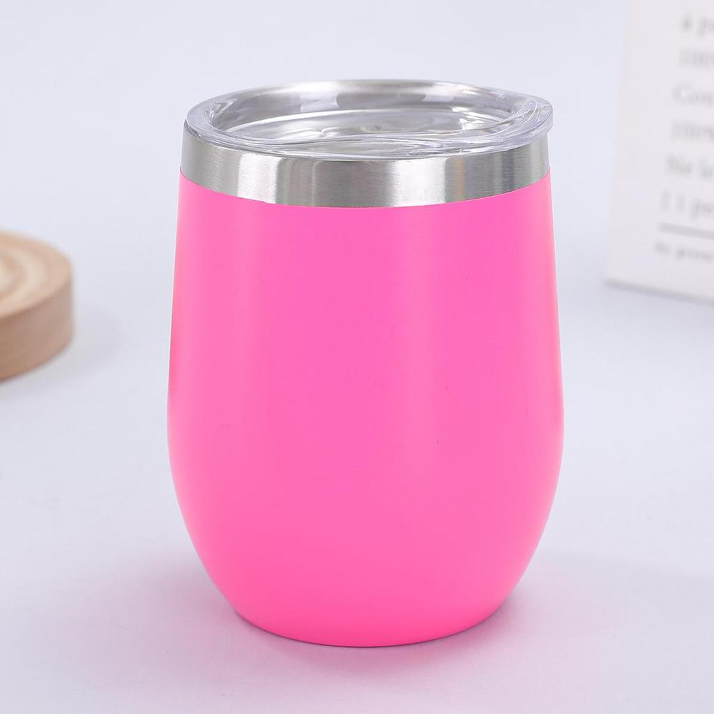 12oz U-Shaped Eggshell Stainless Steel Thermos Cup, Double-Layer Vacuum Insulated