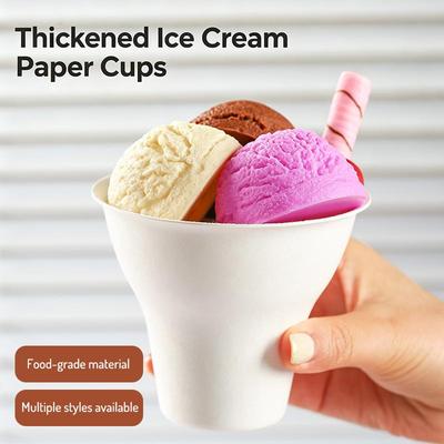 10 Stück Einweg-Eisbecher Dessert-Kuchen-Papierbecher Shaved Ice Joghurt-Schale Lebensmittelqualität Tiramisu Dessert-Fruchtfleischbecher