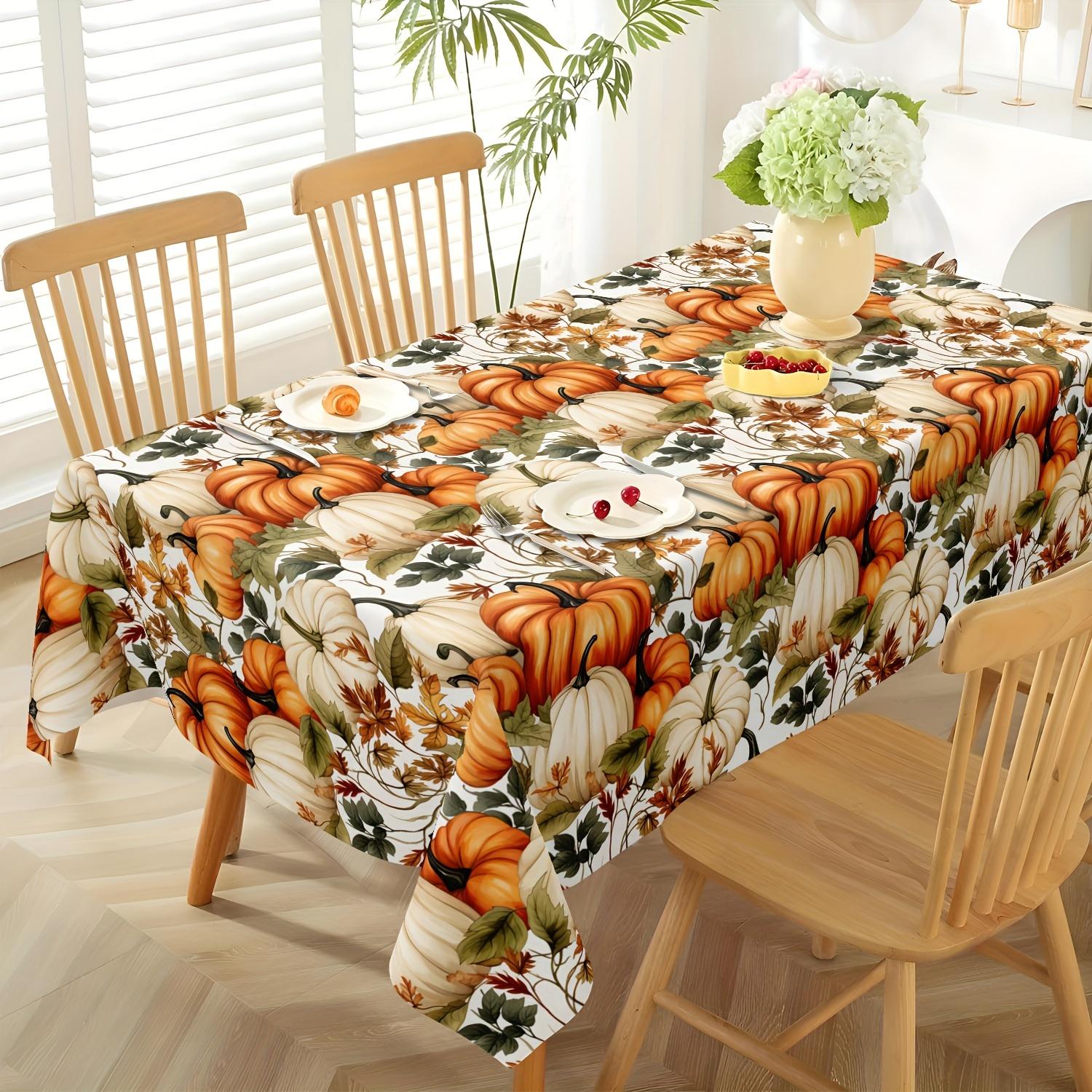 Dankzijzegging Pompoen Rechthoekige Tafelkleed voor Tafeldecoratie Feest Waterdicht Herbruikbaar Tafelkleed voor Tafels Eetkamer 100x160cm