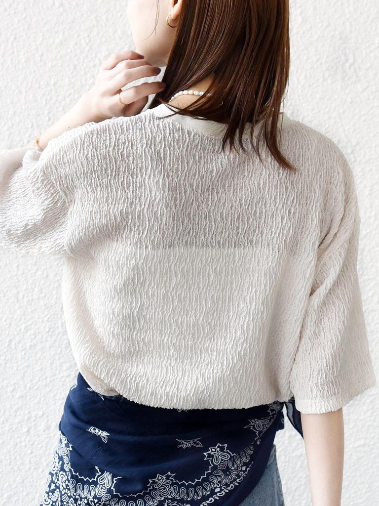 [SHIPS for Women] Sweatshirt, Hand Washable, Random Blue, 5-Sleeve Pullover, Women's, 312321062, Natural, ONE SIZE