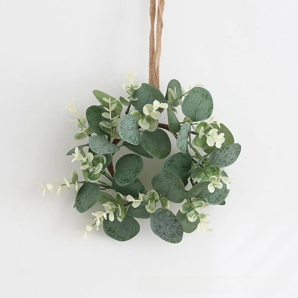 Eucalyptus Wreath Faux With Silk Screen Technique For Home And Outdoor Decor