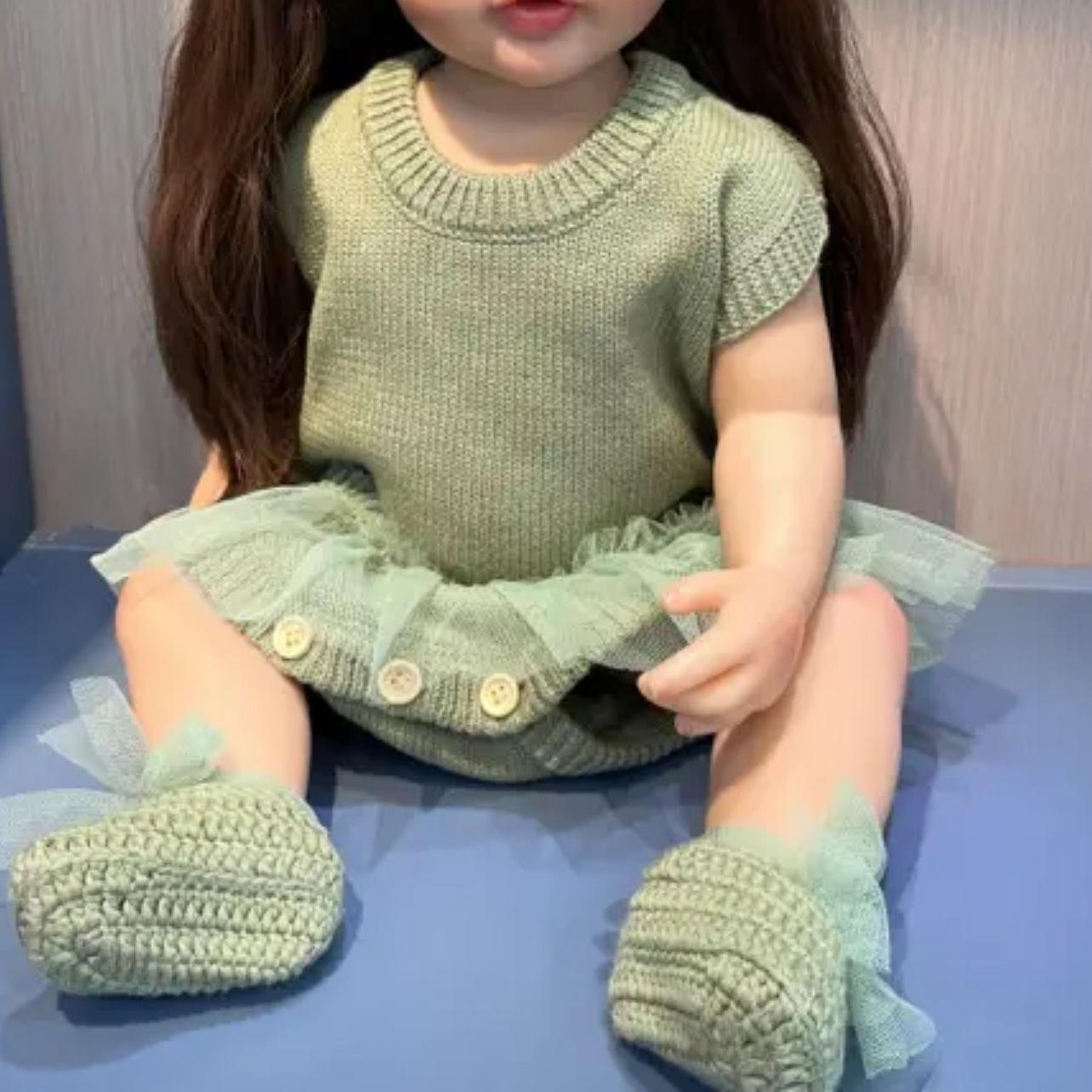 NPK 55 см Кукла Бебе Reborn Girl Розовая принцесса Игрушка для ванны Мягкая силиконовая — фото 4