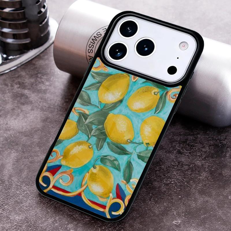

Mediterranean Lemon Phone Case for iPhone 17 16 15 Pro Max Air 14 13 12 11 Plus Shockproof Capa Cover iPhone 16 Pro