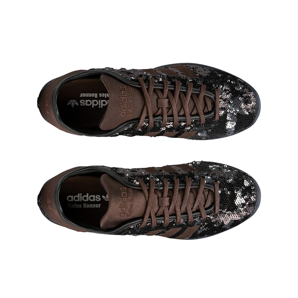Wales Bonner x adidas Scarpe da Ginnastica Unisex Karintha Brown con Paillettes Nero Core-Black Argento Metallico JR0259