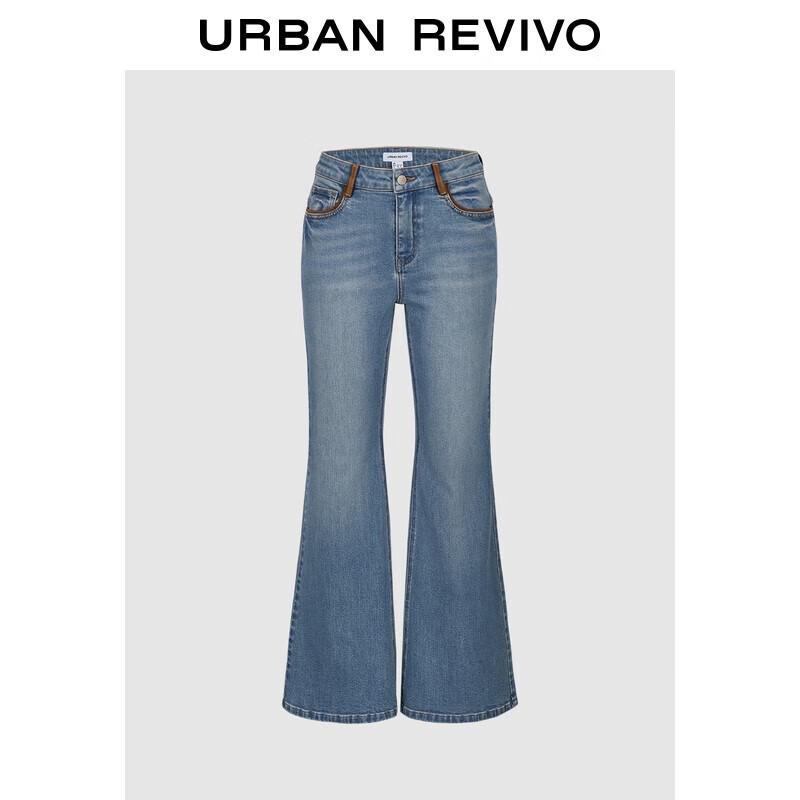 

Женские джинсы клеш UR 2025 Осень Ретро Пэчворк Звезда 30