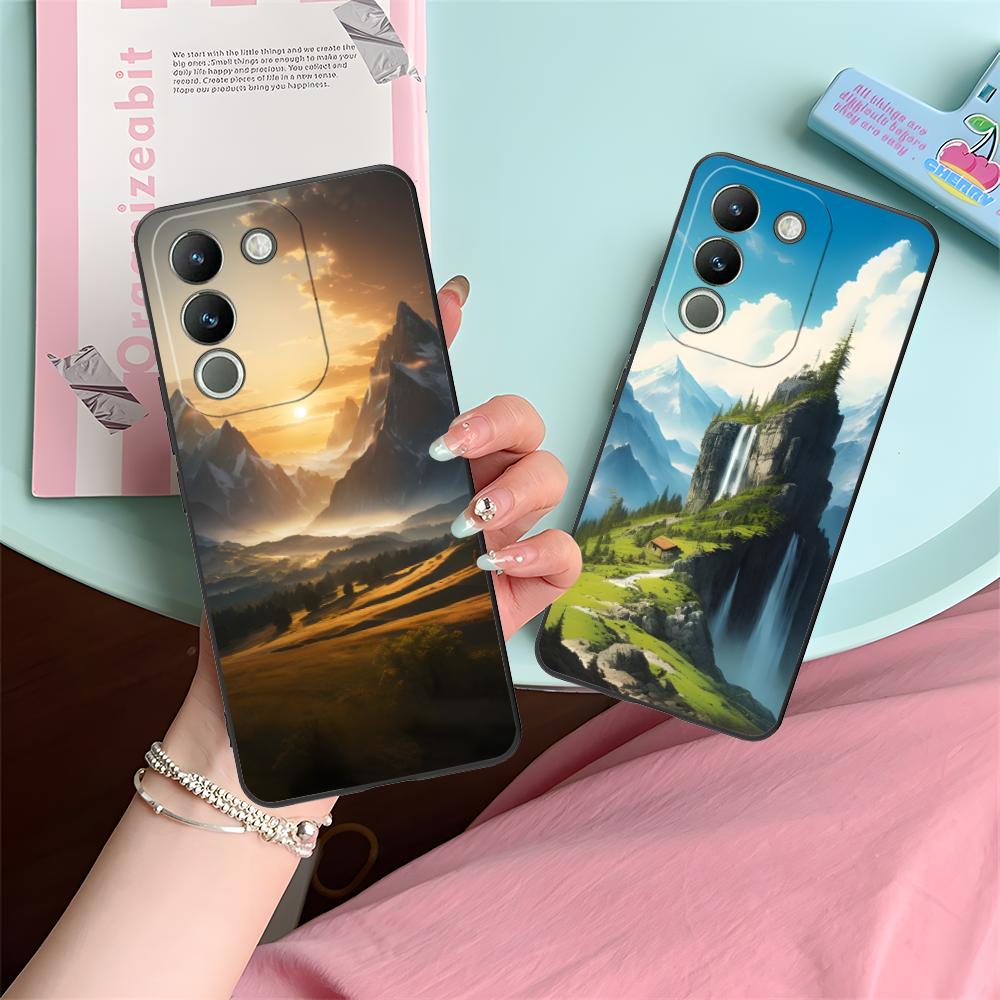 Mountain Forest Mobile Phone Case for VIVO V60 V50 V40 V30 V29 V27 V25 V23 Pro Lite 5G Colorful Printing Cover Smartphone Luxury