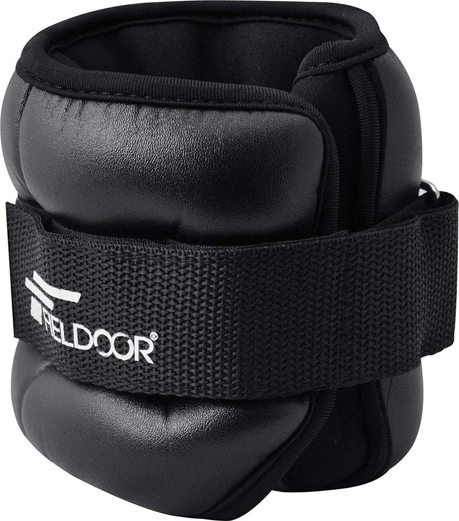 FIELDOOR Weiche Knöchel- und Handgelenksgewichte, Set mit 2 Stück (Schwarz, 2 kg x 2)