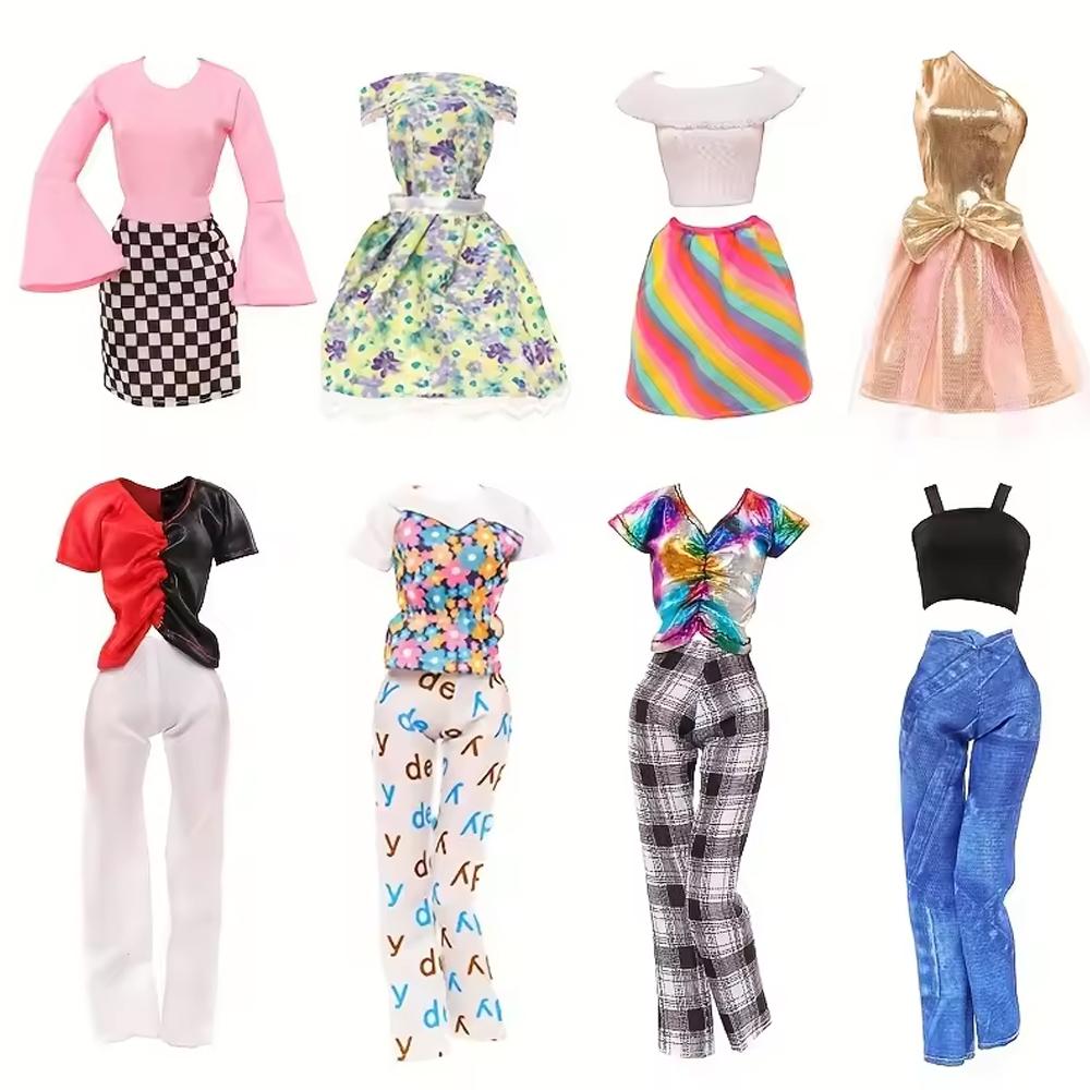 46Pcs Random Doll Accessories Girl Shoes Boots Mini Dress Magic Sticks Necklaces Glasses Clothes Kids Toys for 11.5 Kid Friendly Entertaining Fun Play