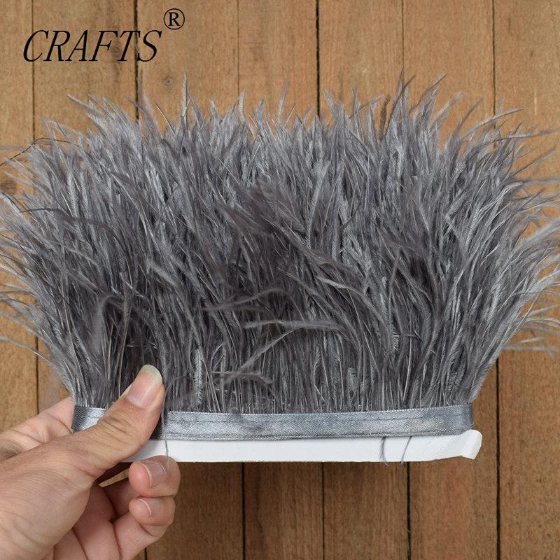 FeatherHigh quality fluffy ostrich feather trimming cloth sideband 5M 10M long DIY clothing accessories decorative accessories 8-11cm