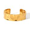 European & American Style Exaggerated Gold Stainless Steel Open Bracelet - High-End Titanium Steel Jewelry