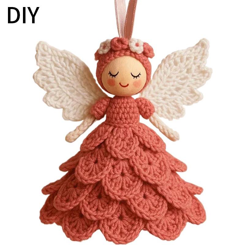 

Набір для в язання гачком ангела своїми руками Матеріали для в язання гачком Ангел Набір прикрас Handcrafted Різдвяні прикраси для ялинки (Незакінчений) червоний