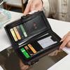 Fashionable  Men and Women's Long Wallet, European and American Fashion Phone Bag PU Leather Multi Card Carrying Bags Purses