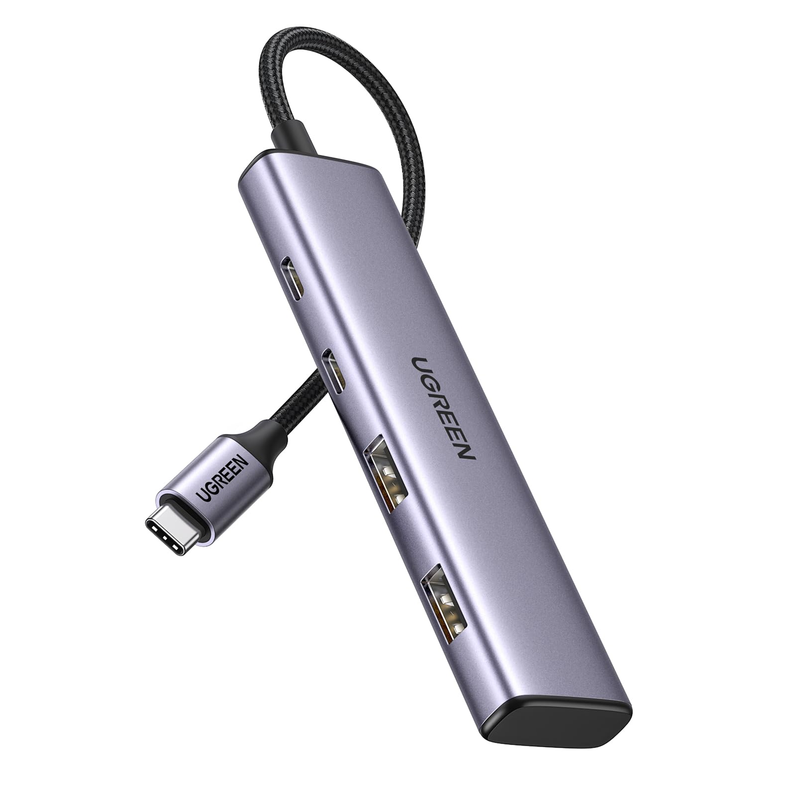 

UGREEN USB C Hub 4 порта расширения USB C на USB Hub порты 5 Гбит/с высокоскоростная передача данных тонкий дизайн для MacBook iPad Galaxy S23 идеально подходит для [2A2C] 3.0 серый